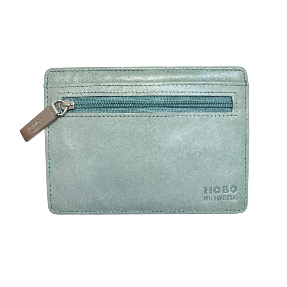 Hobo blue leather card holder